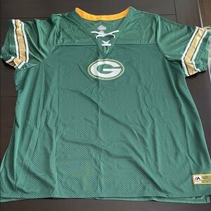 Majestic Women's Green Bay Packers Football Jersey Style Top